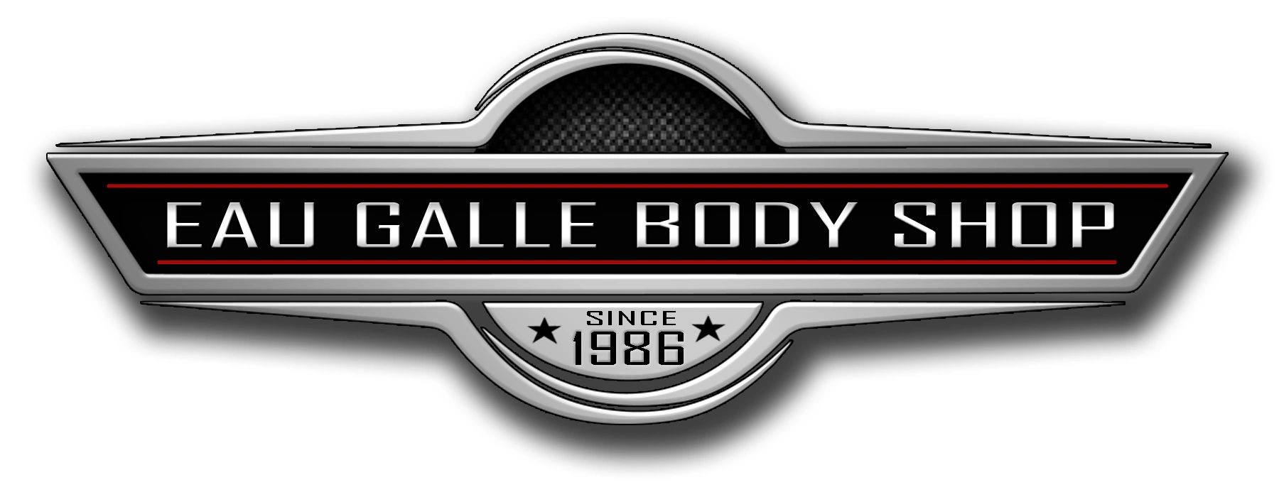 Eau Galle Body Shop — chrome winged emblem
